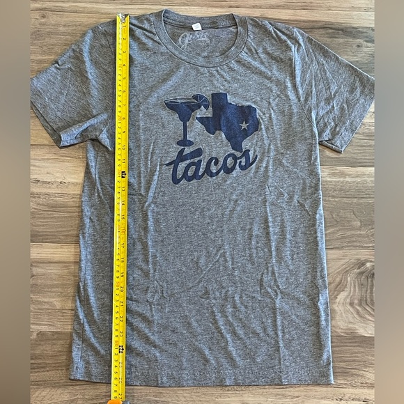 Women’s Gusto Graphic Print T-Shirt Gray Blue Size Small Margaritas TEXAS Tacos - Picture 4 of 9